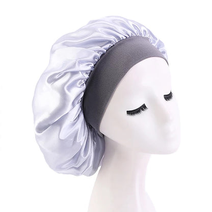 Large Band Satin Silk Single Layered Luxury Stylish Bonnet Caps