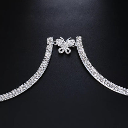 Crystal Rhinestone Bra Bracket Underwear Statement Body Chain Jewellery