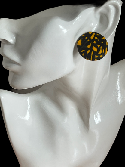 African Ankara Print Fabric Stud Earrings