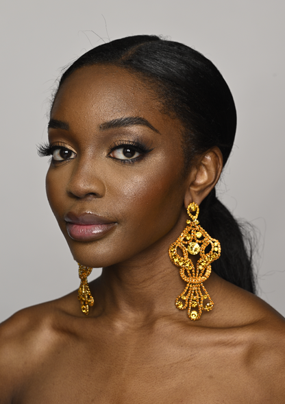 Glamorous Long Teardrop Crystal Diamante Rhinestone Tassel Stud Earrings