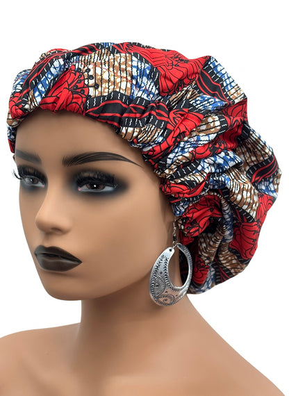 Satin Silk Double Layered Ankara Bonnet Caps
