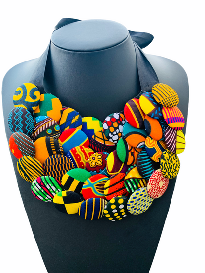 Ankara Print Fabric Collar Choker Necklace
