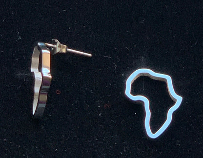 Africa Map Shaped Stud Earrings