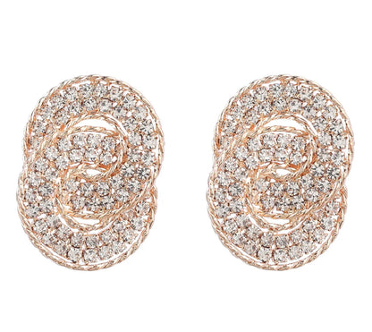 Elegant Diamante Rhinestone Stud Earrings