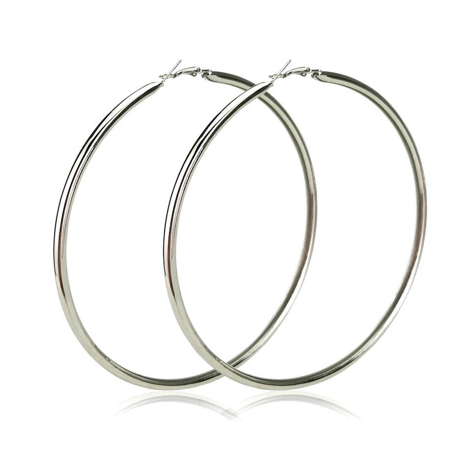Extra Large 11CM Lightweight Oversized Gold Statement Hoop Earrings