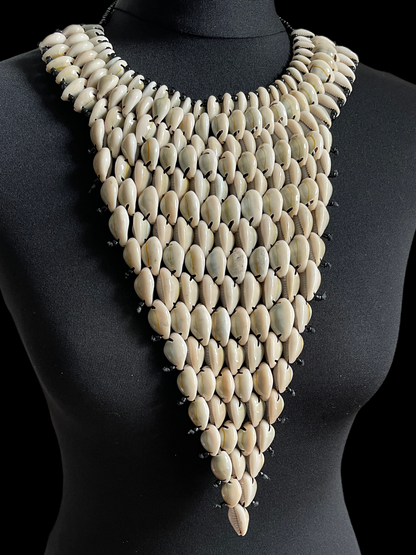 Authentic African Craftsmanship Cowrie Sea Shell Tribal Collar Necklace