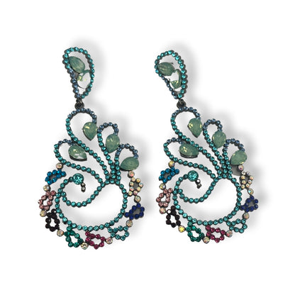 Elegant Diamante Rhinestone Dangle Statement Earrings