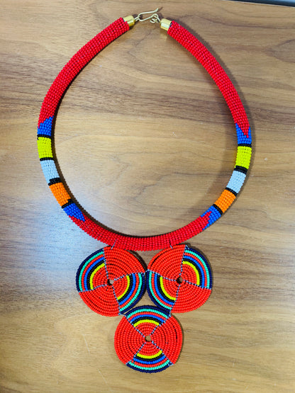 African Beaded Pendant Necklaces