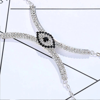 Crystal Rhinestone Centred Bra Bracket Underwear Statement Body Chain Jewellery