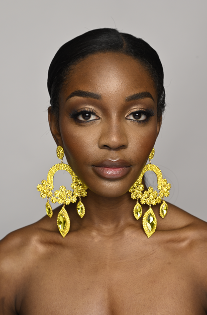 Elegant Statement Crystal Diamante Rhinestone Long Tassel Earrings