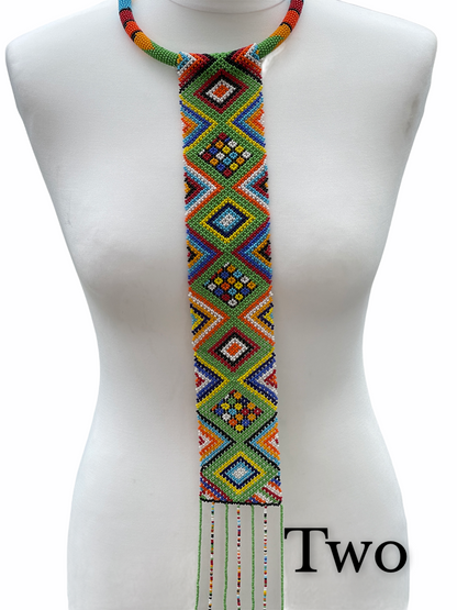 Authentic Multicoloured Long Fringe Tassels Zulu Tribal Ethnic Beaded