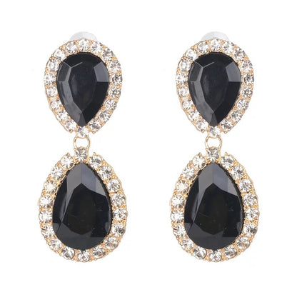 Large Crystal Diamante Rhinestone Sparkle Classic Elegant Statement Earrings