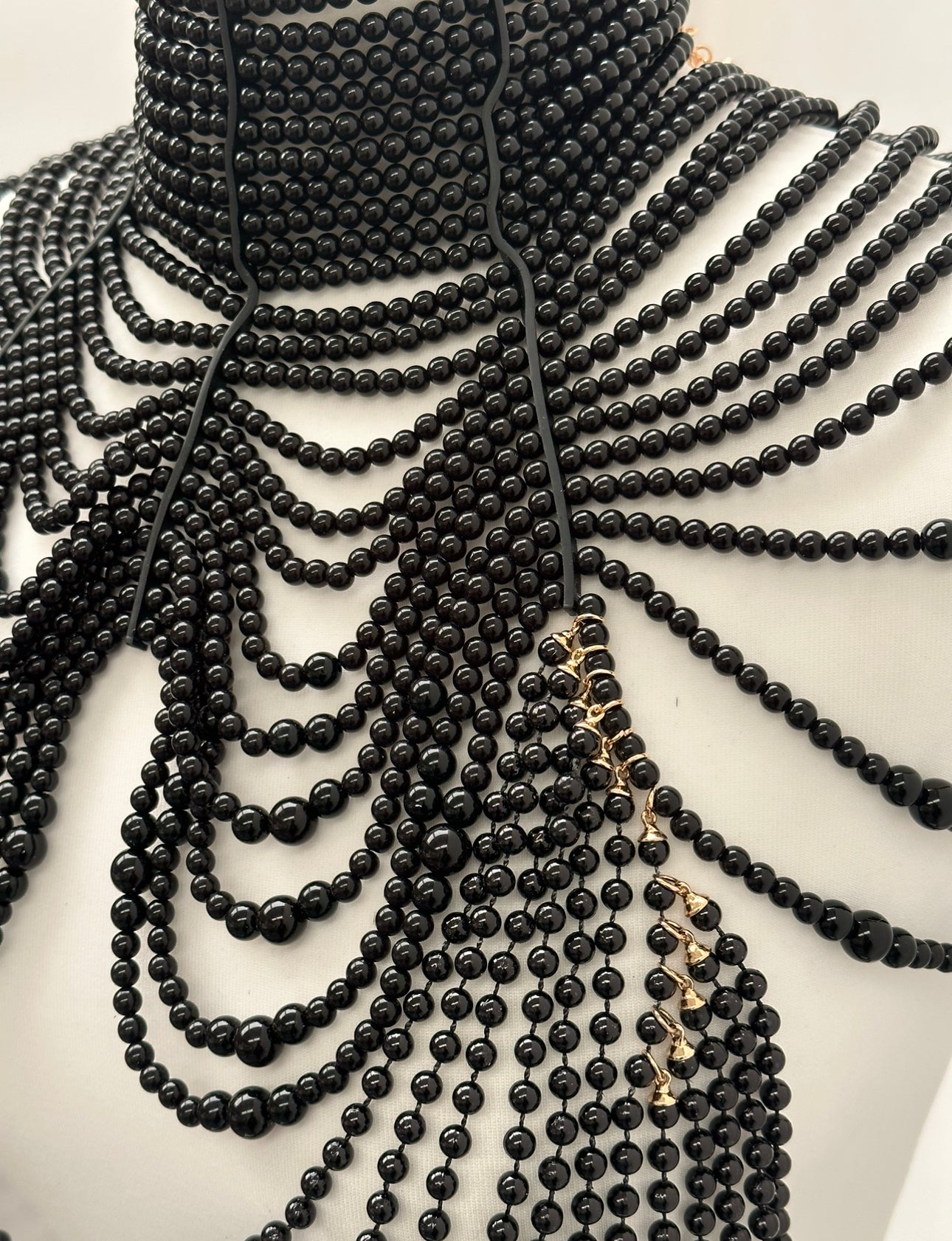 Boho Faux Pearls Shoulders Statement Tassel Chain Body Jewellery