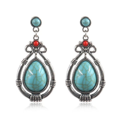 Bohemian Vintage Style Resin Teardrop Retro Dangle Earrings