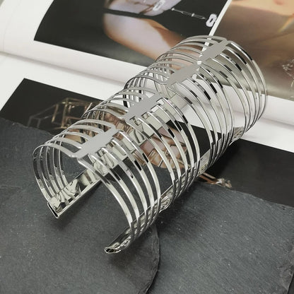 Large Hallow Statement Bangle Cuff Bracelets