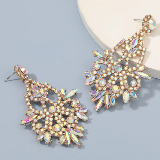 Elegant Diamante Rhinestone Dangle Earrings