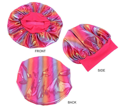 Wide Elastic Band Laser Breathable Lightweight Single Layered Bonnet Caps