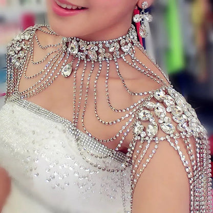 Bridal Choker Shoulder Statement Tassel Chain Body Jewellery