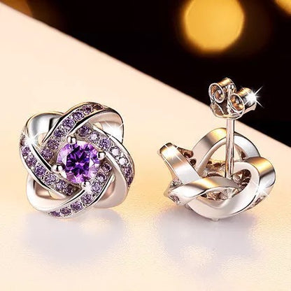 Sterling Silver Rhinestone Stud Earrings