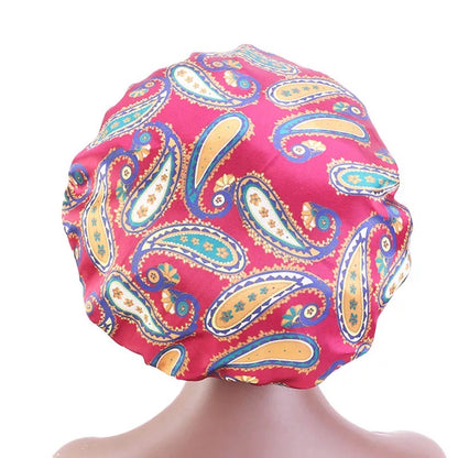 Adjustable Double Layered Revisable Satin Silk Bonnet Caps