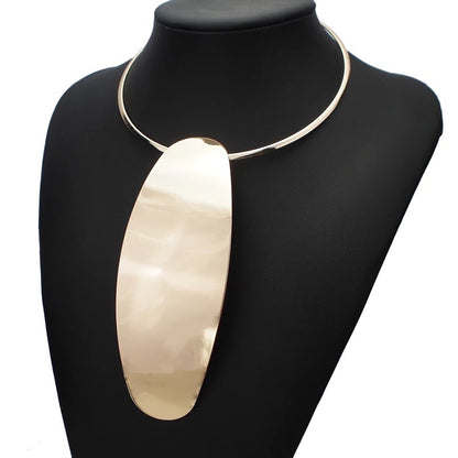 Long Torque Pendant Statement Collar Choker Necklace