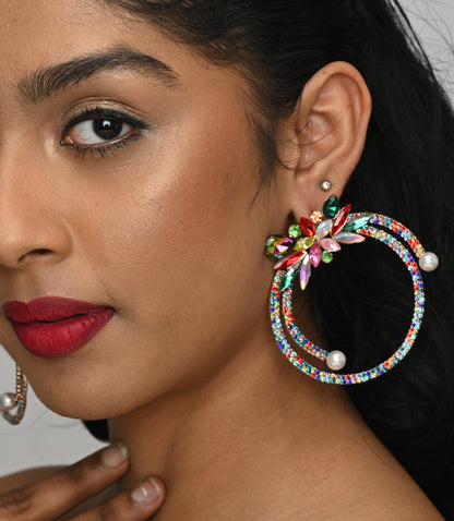 Gorgeous Crystal Rhinestones Statement Stud Earrings