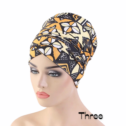 Long Stretch Printed Ankara Fabric Turban Head Wraps