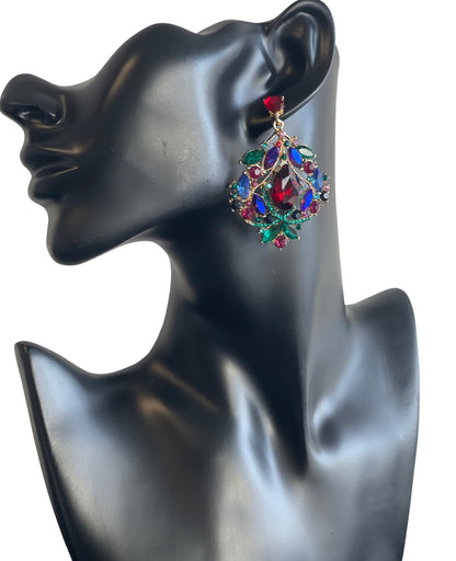 Luxury Rhinestones Crystal Teardrop Statement Earrings