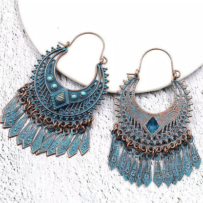 Ethnic Bohemian Vintage Style Gypsy Tassel Retro Tribal Dangle Earrings