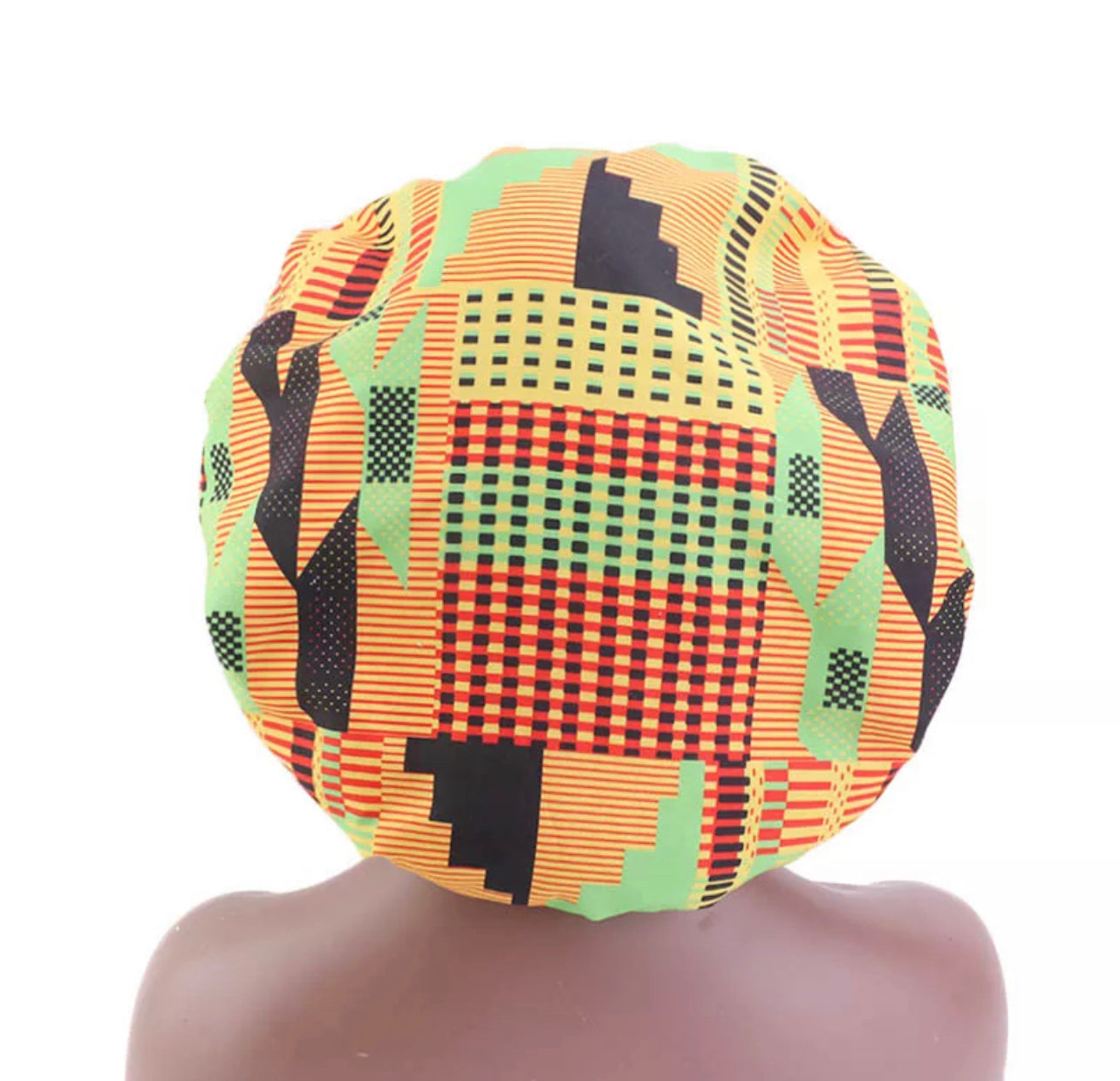 Satin Silk African Pattern Ankara Bonnet Caps