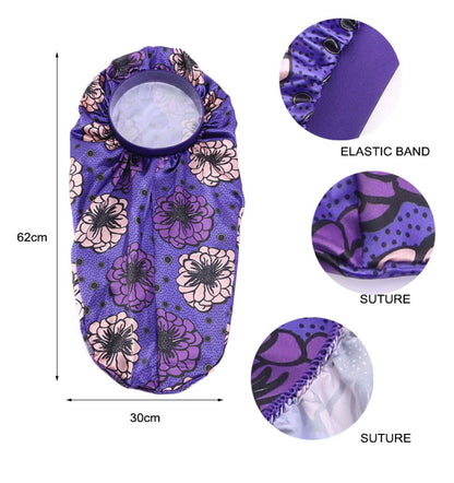 Ankara Satin Silk Long Single Layered Bonnet Caps For Braids And Long Hair