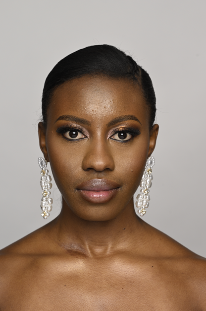 Long Elegant Faux Pearls Stud Earrings