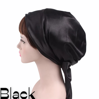 Luxury Satin Silk Head Scarf Bonnet Wrap Bow Ties