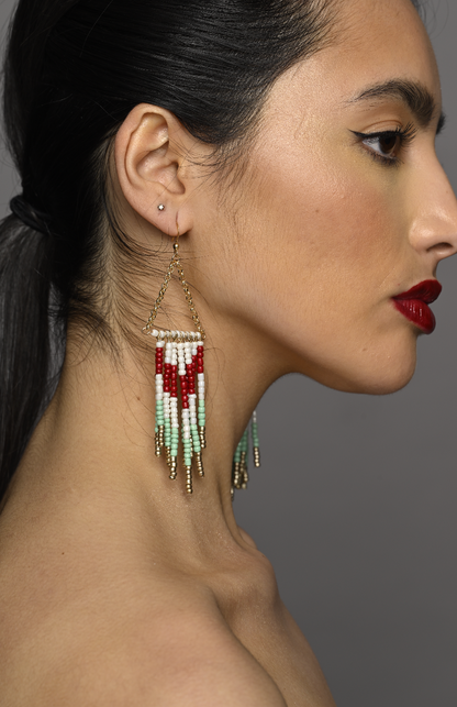 Bohemian Beaded Dangle Tassels Earrings