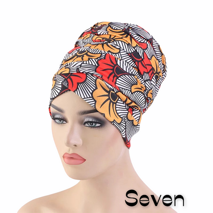 Long Stretch Printed Ankara Fabric Turban Head Wraps