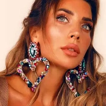 Multicolour Diamante Crystal Rhinestone Sparkle Elegant Statement Earrings