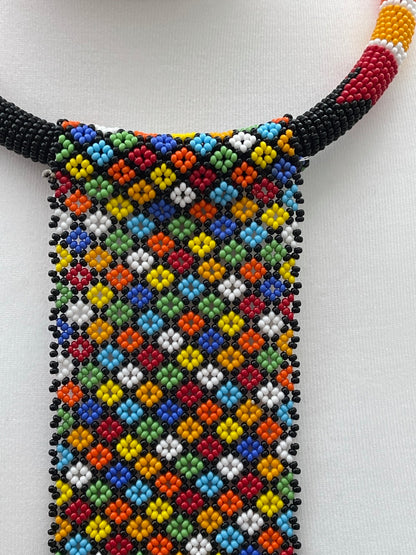 Authentic Multicoloured Long Fringe Tassels Zulu Tribal Ethnic Beaded