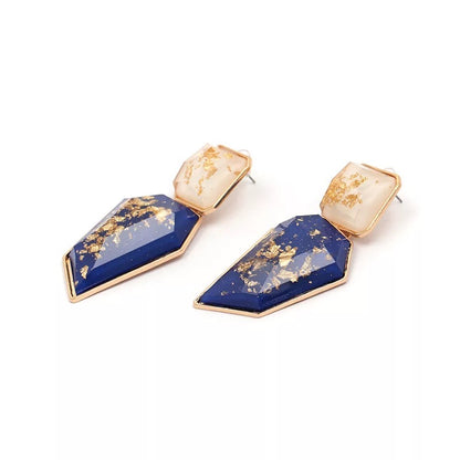 Bohemia Gold Powdered Resin Statement Earrings