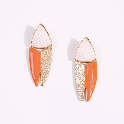 Crab Claw Shaped Resin Stud Earrings