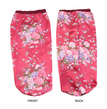 Printed Satin Silk Single Layered Long Bonnet Caps For Braids And Long Hair
