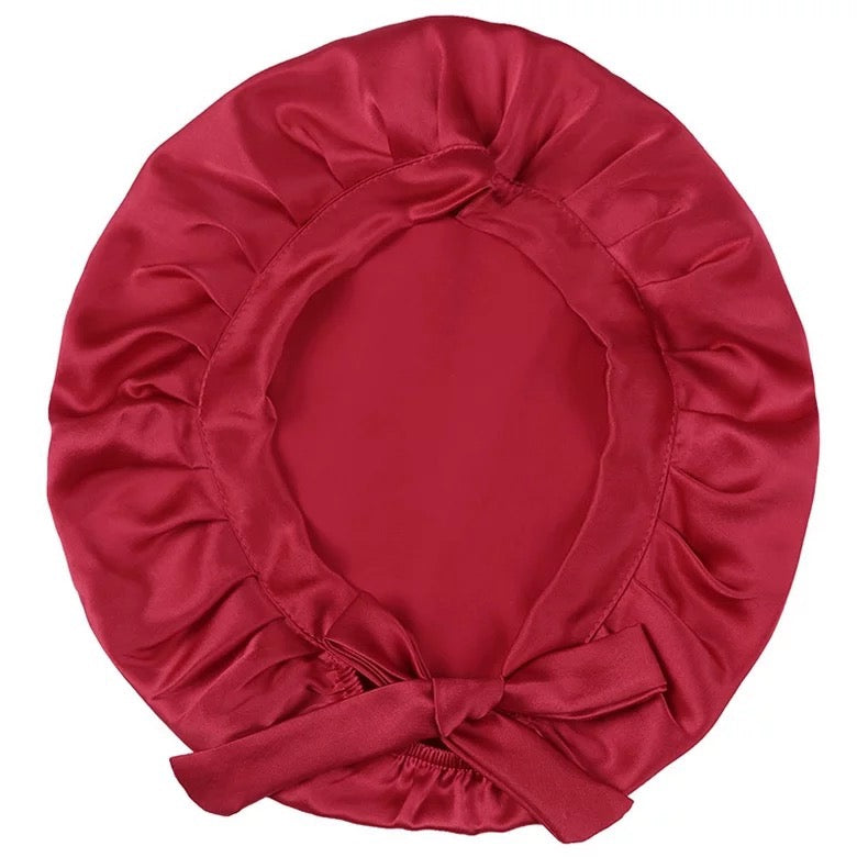 Satin Silk Single Layered Stylish Bonnet Cap With Ties