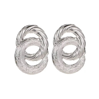Large Elegant Knot Statement Stud Earrings