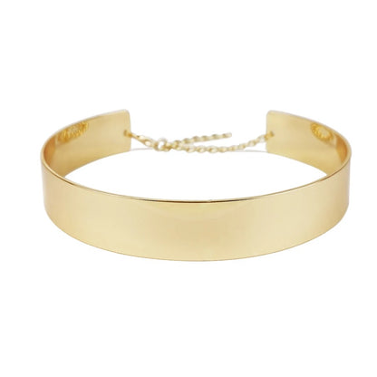 Small 2cm High Polished Torques Choker Necklaces