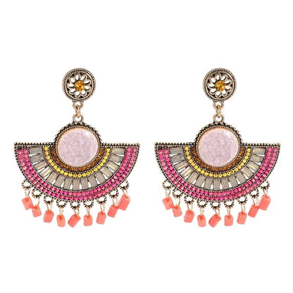 Bohemian Vintage Style Gypsy Tassel Retro Tribal Dangle Earrings