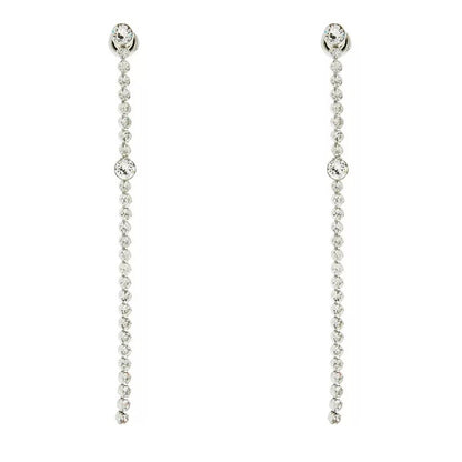 Long Elegant Crystal Diamante Rhinestone Teardrop Stud Earrings