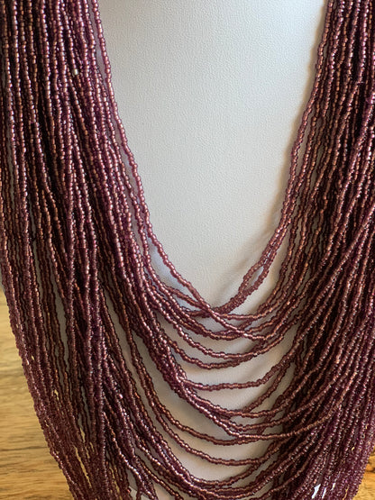 Purple Authentic Handmade African Tribal Beaded Purple Necklaces