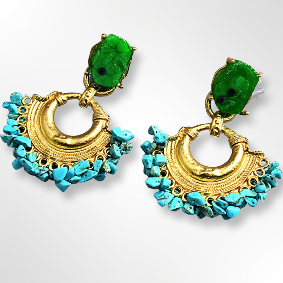 Bohemian Colourful Resins Beads Dangle Earrings