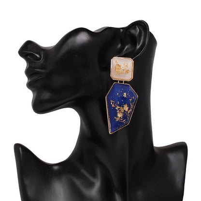 Bohemia Gold Powdered Resin Statement Earrings