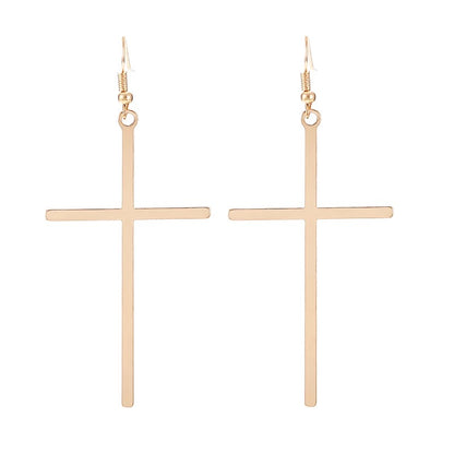 Lightweight Cross Pendant Dangle Earrings