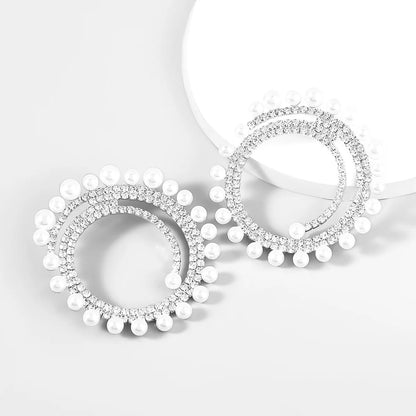 Oversized Bohemian Tribal Beaded Ethnic Statement Round Stud Earrings